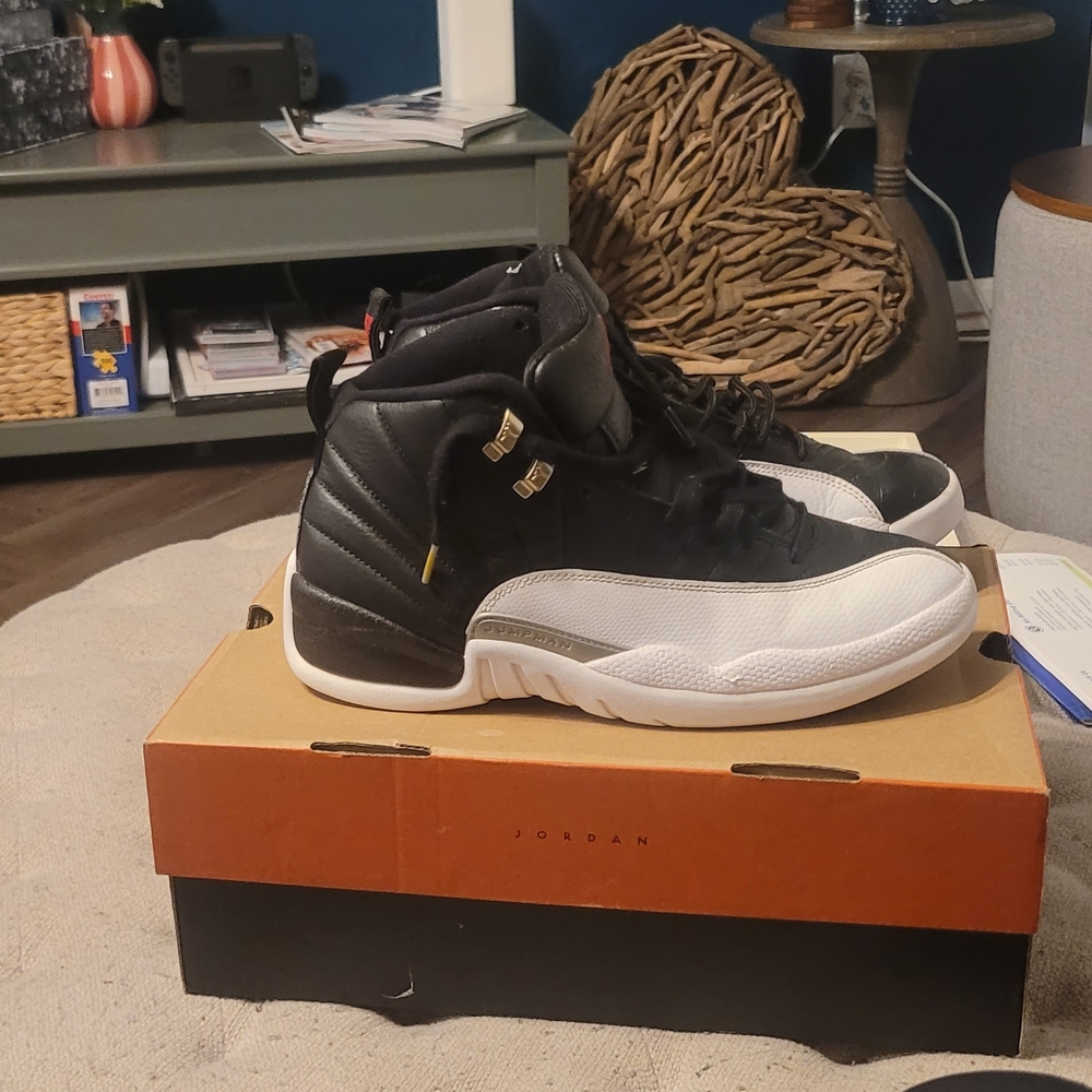 Jordan Black and White Sneakers with Gold Accents